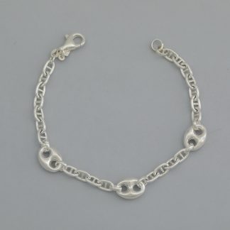 Pulsera calabrotes cadena forzada de 19,5 cm.