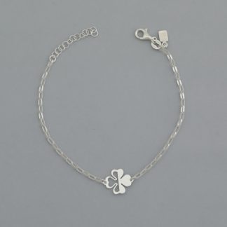 Pulsera cadena forzada alargada trébol de 20 cm.