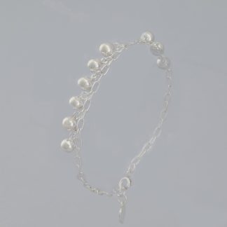 Pulsera 9 bolas y 1 corazón de 18,5-19,5 cm de longitud.