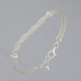 Pulsera 2 cordones entrelazados de 18,5 cm de longitud.