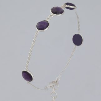 Pulsera círculos amatista de 19,5-21 cm.