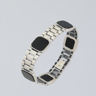 Pulsera cuadrados ónix de 19 cm.