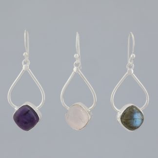 Pendientes cuadrado amatista.