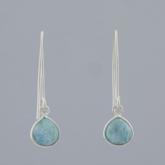 Pendientes gancho pez larimar.