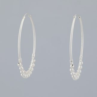 Pendientes aro ovalado bolitas