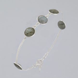 Pulsera círculos labradorita de 19-21 cm.