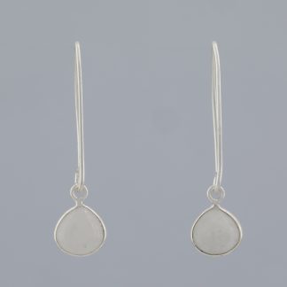 Pendientes gancho pez piedra luna.