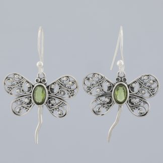 Pendientes libélula olivino de 3,7 cm de altura