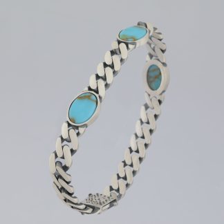 Pulsera óvalos turquesa 22 cm.
