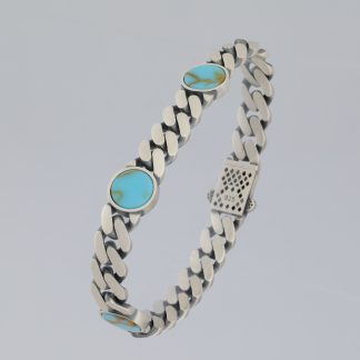 Pulsera círculos turquesa 20,5 cm.