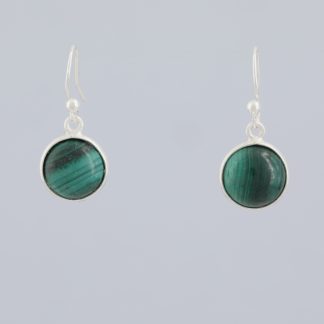 Pendientes ½ bola malaquita.