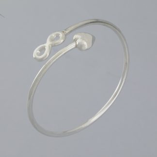 Brazalete tubo de Ø 3mm infinito y corazón.
