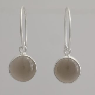 Pendientes ½ bola cuarzo ahumado de 3,70 cm de altura.