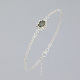 Pulsera 1 piedra ovalada labradorita de 18-20,50 cm.