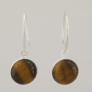 Pendientes ½ bola ojo de tigre de 3,73 cm de altura.