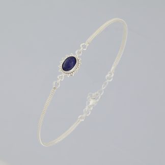 Pulsera 1 piedra ovalada lapislázuli de 18-20,50 cm.
