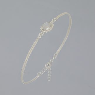 Pulsera 1 piedra ovalada piedra luna de 18-20,50 cm.