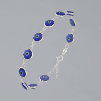 Pulsera ojos turcos azules de 17,5-20,5 cm