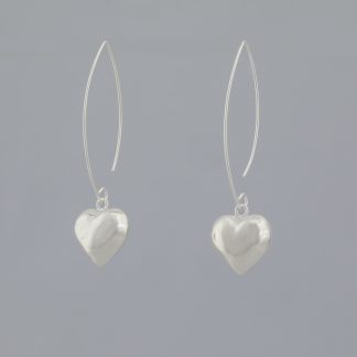 Pendientes gancho pez corazón de 4,40 cm de altura