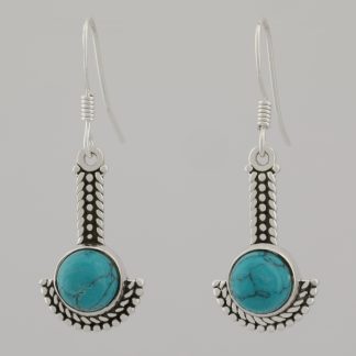 Pendientes labrados turquesa de 3,47 cm de altura.