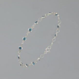 Pulsera ojos turcos azules mini de 19 cm.