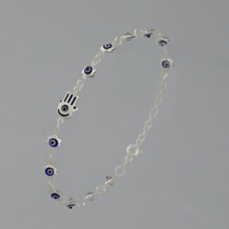 Pulsera ojos turcos azules mini mano de Fátima de 20 cm.